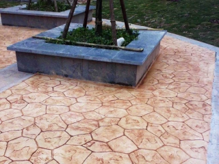 园区广场混凝土压模地坪